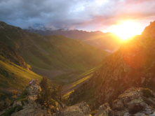 Soleil couchant, Cauterets et Nouvielle, 2013
